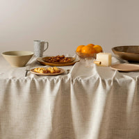 Nappe de Table Rectangulaire Effet Lin Boho Lavable pour Salle à Manger