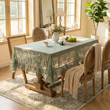 Nappe Rectangulaire en Dentelle Florale Brodée et Ajourée