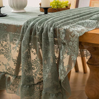 Nappe Dentelle Florale Brodée Rectangulaire Ajourée