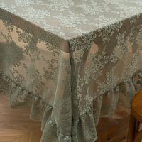 Nappe Dentelle Florale Brodée Rectangulaire Ajourée
