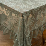 Nappe Dentelle Florale Brodée Rectangulaire Ajourée