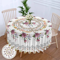 Nappe Imperméable Ronde Fleurie Pour Table À Manger