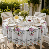 Nappe Imperméable Ronde Fleurie Pour Table À Manger