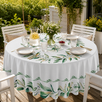 Nappe Imperméable Ronde Fleurie Pour Table À Manger
