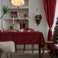 Nappe Rectangulaire Rouge Sapin de Noël – L'esprit de Noël pour une table chaleureuse