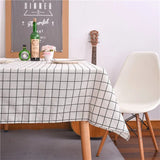 Nappe Rectangulaire à Carreaux en Coton et Lin
