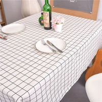 Nappe Rectangulaire à Carreaux en Coton et Lin