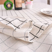 Nappe Rectangulaire à Carreaux en Coton et Lin
