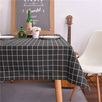 Nappe Rectangulaire à Carreaux en Coton et Lin