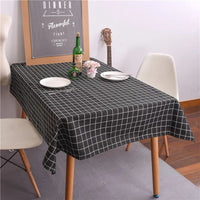 Nappe Rectangulaire à Carreaux en Coton et Lin