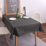 Nappe Rectangulaire à Carreaux en Coton et Lin