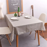 Nappe Rectangulaire à Carreaux en Coton et Lin
