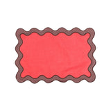 Set de table rond brodé Rouge festonné