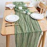 chemin de table en gaze de couleur vert 