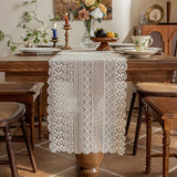 Chemin de Table Beige Style Bohème Effet Dentelle