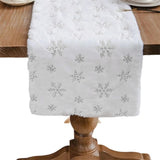 Chemin de Table Blanc pour Noël avec Motif Flocon