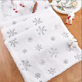 Chemin de Table Blanc pour Noël avec Motif Flocon