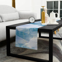 Chemin de Table Bleu Design Effet Marbre