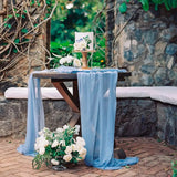 Chemin de Table Bleu Transparent en Tulle