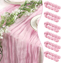 Chemin de table en gaze bohème rose clair — photo 1