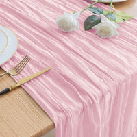 Chemin de table en gaze bohème rose clair — photo 2