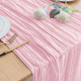 Chemin de table en gaze bohème rose clair — photo 2