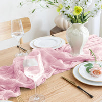 Chemin de table en gaze bohème rose clair — photo 5