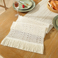 Chemin de Table Crochet Blanc Élégant et Tendance