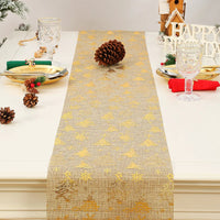 Chemin de Table Doré avec Motifs de Noël