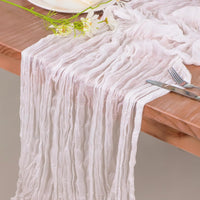 chemin table gaze blanc effet froisse