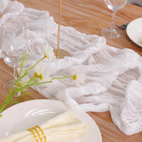 chemin table gaze blanc effet froisse