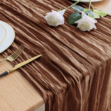 Chemin de Table en Gaze Marron – 90 × 300 cm — 90 x 300 cm