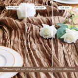 Chemin de Table en Gaze Marron – 90 × 300 cm