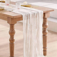Chemin de Table en Gaze Semi-Transparente Sauge