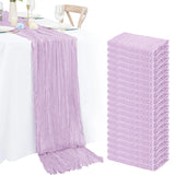 Chemin de Table en Gaze – Style Campagnard — Violet Clair