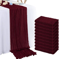 Chemin de Table en Gaze – Style Campagnard — Bordeaux Foncé
