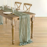 chemin table gaze vert sauge effet froisse