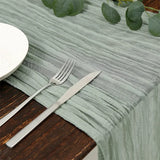 chemin table gaze vert sauge effet froisse