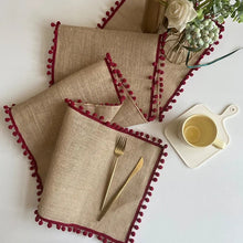 Chemin de Table en Jute Style Rétro avec Frange