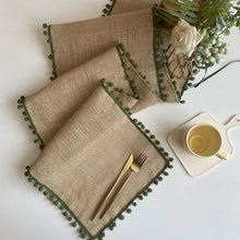 Chemin de Table en Jute Style Rétro avec Frange