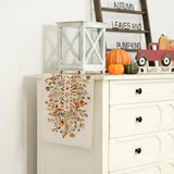 Chemin de Table en Lin Motif Automnal et Charmant