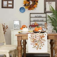 Chemin de Table en Lin Motif Automnal et Charmant