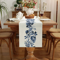 Chemin de Table en Lin avec Motif Floral