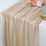 Chemin de Table en Mousseline de Soie Beige — Beige