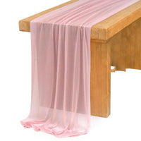 Chemin de Table en Mousseline de Soie Beige