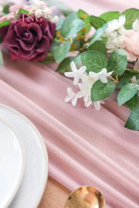 Chemin de Table en Mousseline de Soie Beige