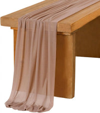 Chemin de Table en Mousseline de Soie Beige
