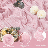 detail de la matiere du chemin de table rose 