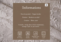 détail instructions entretien nappe brodée 