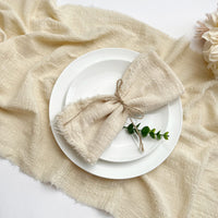 Nappe et serviettes de table vintage brodées main beige Nappe et serviettes de table vintage brodées main beige
